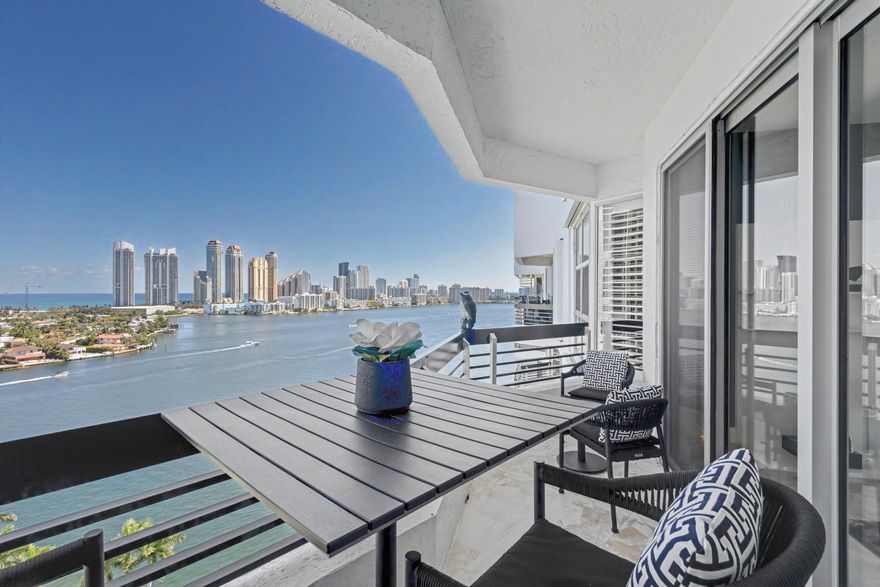 Experience Living in this STUNNING PENTHOUSE at the Exclusive MYSTIC POINTE private Community. Enjoy amazing panoramic views of the INTERCOASTAL & OCEAN from your balcony. Extensively renovated in 2022, used as second home, this unit is in mint condition. PROFESSIONALLY DECORATED with exquisite art pieces, this condo is sold FURNISHED with the latest trend & Style. Kitchen with new cabinets, quartz countertop & S.S. appliances. HURRICANE IMPACT windows & doors. NEW a/c, water heater & washer-dryer. Beautiful porcelain tile. Gorgeous baths upgraded.  40-year done. Free cable, Wi-Fi, covered parking & storage. Gated community with resort-style living concierge, valet, pool, gym, spa, marina, pickle ball & tennis , dog park, EV charging station, mini-market, coffe shop & much more!