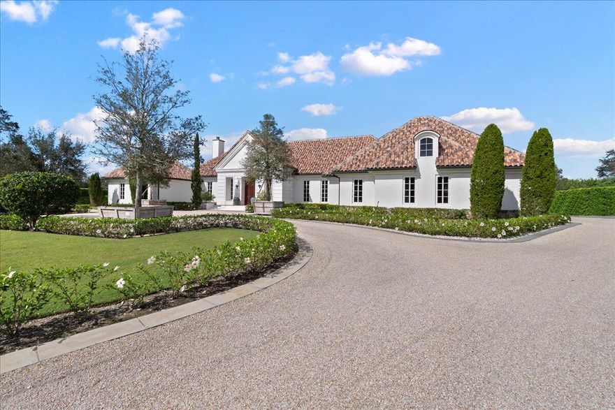 When entering 15495 Sunnyland Lane, one will find the owner's approach to balancing architecture, art and decor. Seldom does an offering with all these components come your way.  The property takes its cues from old-world Europe with manicured plantings balanced in form and rooted in beauty with imported ''flamed'' bluestone through-out the property with pool and living areas that rival any public space. This 6 BR / 5 BA Equestrian Estate is comprised of proportioned rooms, the highest quality hardware, standing and running trim, backdropped with polished venetian plaster walls, Farrow & Ball color hues, reclaimed timbers, highest quality cast stone, custom case goods and cabinetry throughout, custom flooring, hand-made architectural tile, Ludowici thigh-tile roof, professional lighting