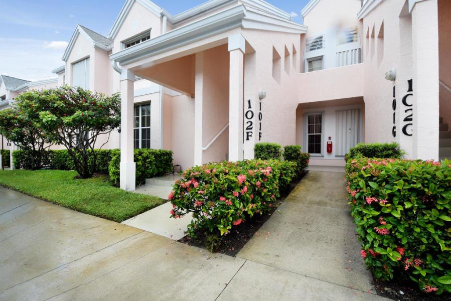 Open for 2026 Seasonal or Furnished Annual Rental. Season @ $4200/month with a 4 month lease. Annual @$2500/ month. 13% tax on leases 6 months or less. This lovely 2 bed / 2 bath Muirfield condo is on the golf course in Indian Creek. Ideal first floor location, and across from the pool & clubhouse. Open, sunny interior with eastern exposure on the patio and golf course views. Tile and wood laminate flooring throughout. Clean & tidy condo maintained by local attentive owners. Newer washer and dryer inside the condo. 1 assigned parking spot + guest parking. Here you are a short distance to the renovated Jupiter Golf Club & Restaurant. Close to Abacoa too. Miles of walking paths outside your door, and it's about 10 minutes to the beach. No pets per association. No smoking inside the cond