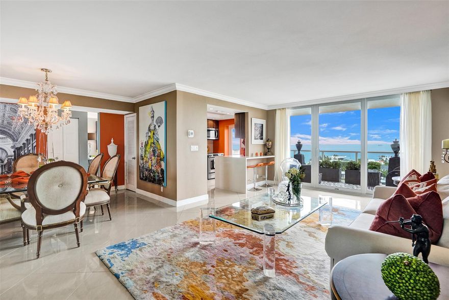 Wake up to breathtaking and unobstructed views of the Intracoastal, ocean and city skyline from this beautiful 2 bedroom 2 bath luxury condo. Situated in one of the building's most sought-after lines, this residence is perfectly poised on the 11th floor at just the right elevation. Designed by an Interior Designer and sure to impress, the interior features gleaming porcelain floors, a show-stopping kitchen and spa-inspired bathrooms with top of the line finishes. Whether you're entertaining or simply unwinding, every piece of this space offers a perfect blend of sophistication, elegance and comfort. Truly an unparalleled expression of pure coastal luxury. **$4.5 Million Dollars in Renovations almost fully complete and HAVE BEEN PAID IN FULL BY SELLER!!**