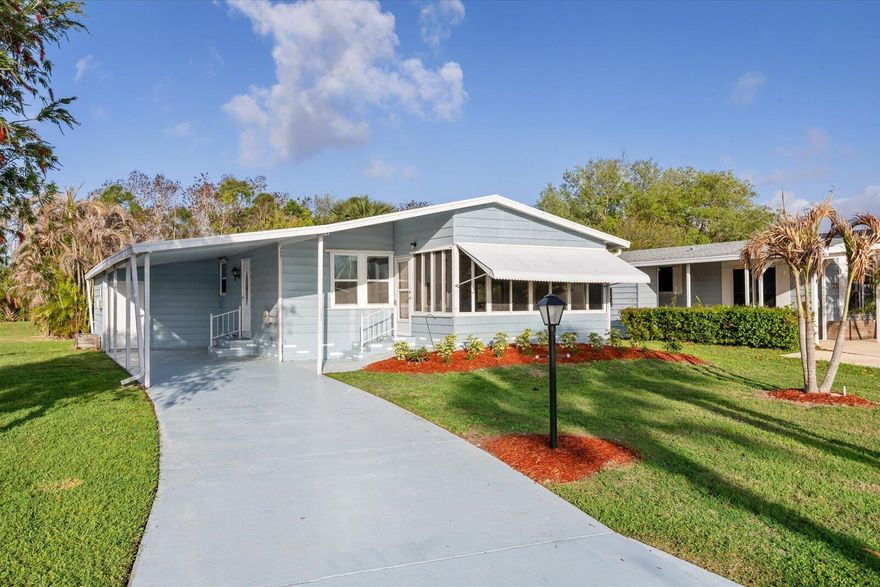Welcome to your move-in ready slice of paradise in the highly desirable Savanna Club 55+ community! This affordable 2 BR, 2 BA home checks all the boxes—and then some.
Enjoy peace of mind with a 2016 roof and 2017 A/C, plus newer kitchen, updated baths, stylish flooring, and a bright enclosed lanai that's perfect for morning coffee, evening cocktails, or showing off your Florida tan. This home is clean, comfortable, and ready for you to unpack and start living—no projects, no stress. 
Whether you're ready to downsize, snowbird smarter, or finally enjoy Florida living full-time, this home delivers value, comfort, and fun in one fantastic package.
Come see it today because affordable living never goes out of style! Land Lease Property