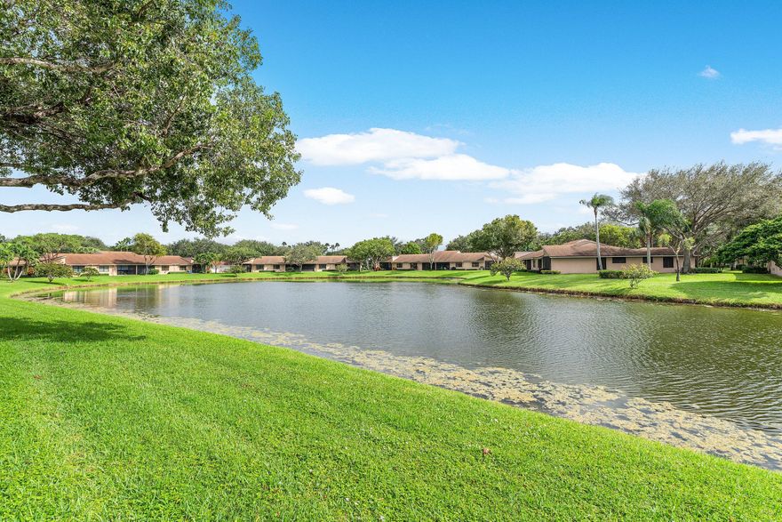 This charming 2 Beds/2 Baths Villa is situated in desirable and Gated 55+Whisper Walk Parkshore section. Enjoy lovely and tranquil lake views from your spacious Florida room. This Villa is bright and features an eat- in kitchen, an appealing split-bedroom floor plan, 2 full baths and a garage with 2 parking spaces infront. Whisper Walk is beautifully maintained, set on 300 acres of lush landscaping, 11 scenic lakes, and wide grassy passive parks. Amenities include internet, cable, water, insurance on outside, 6 pickelball courts, 7 tennis courts (can be lit for evening play), clubhouse, large pool & spa, sauna, fitness center, billiards room & library. Conveniently located in the heart of beautiful Boca Raton, Whisper Walk is minutes from premier shopping, dining, beaches & major airports