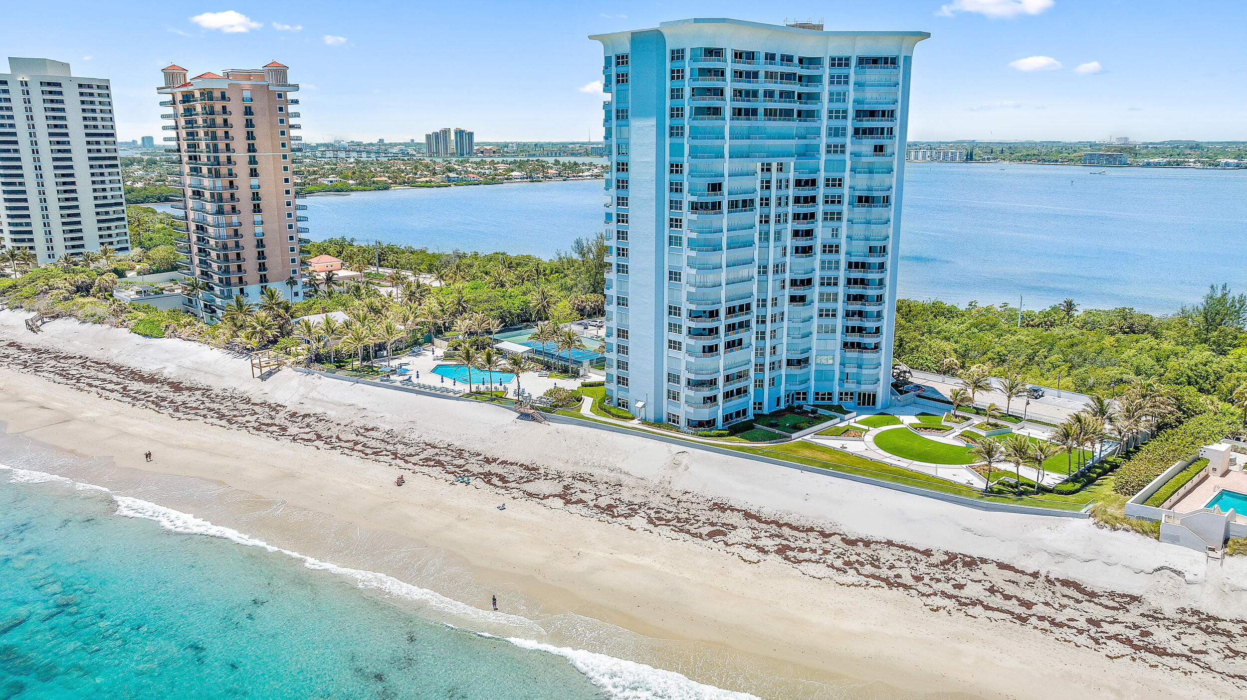 Wake up to the gentle sound of waves and the first rays of sunrise spilling across the Atlantic. This 3-bedroom, 3.5-bath oceanfront sanctuary offers nearly 2,700 sq. ft. of pure coastal elegance--every inch thoughtfully updated to the highest standard, unlike any other unit in the building.From the moment you step inside, the ocean greets you with sweeping, uninterrupted views, while the Intracoastal shimmers in the distance, catching the golden glow of sunset. With water views from every room, life here is a constant reminder of the beauty just beyond your windows.