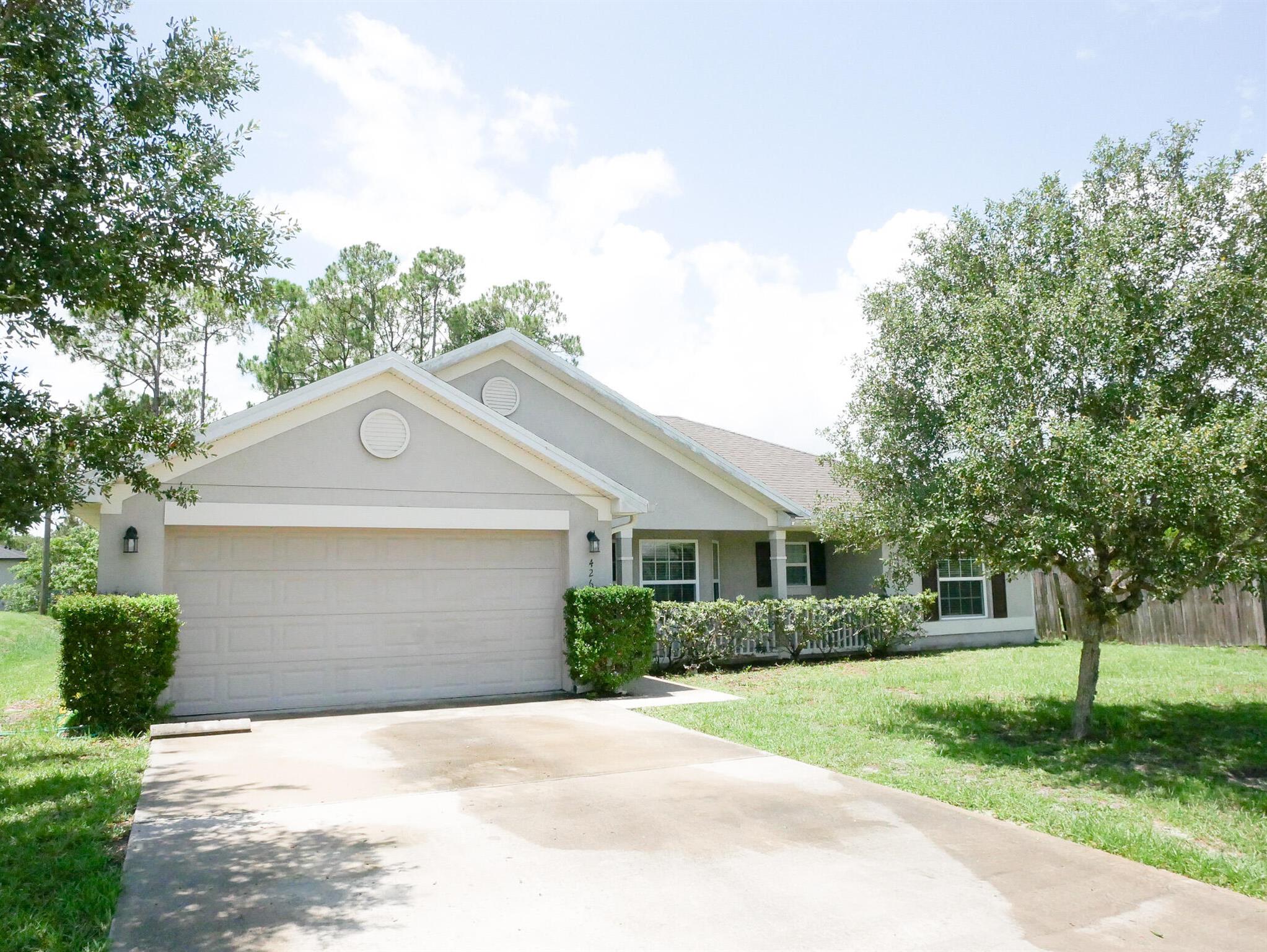 As is CBS 3 Bedroom, 2 Bathroom, 2-Car Garage HomeThis home features a split and open floor plan with vaulted ceilings for a spacious feel. Enjoy carpet throughout with durable laminate flooring in wet areas. The home offers both a welcoming front porch and a screened patio--perfect for relaxing or entertaining.Additional highlights include:Inside laundry roomMaster suite with walk-in closet and dual sink vanity