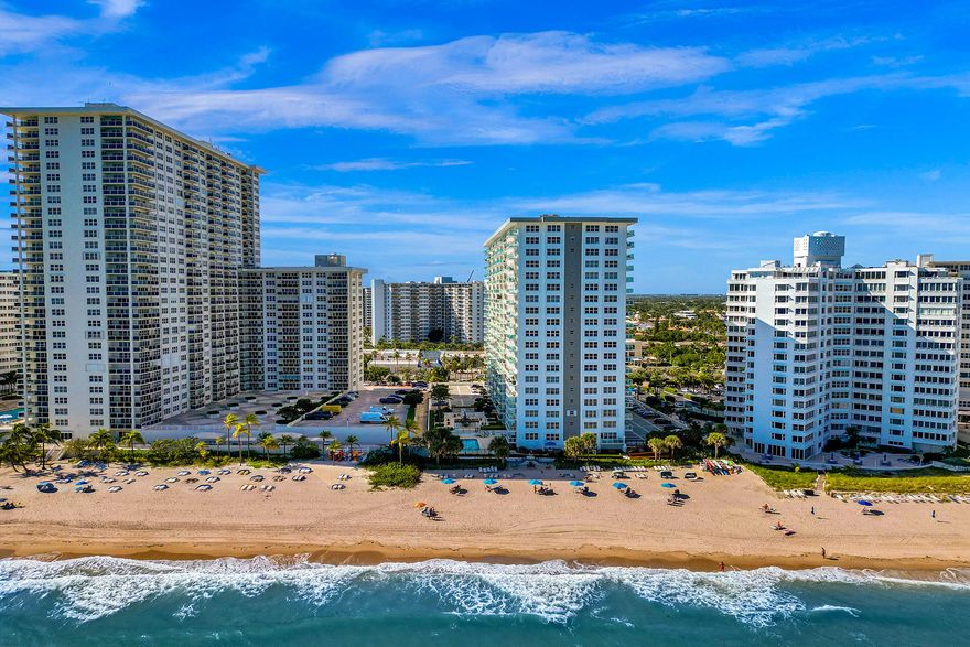 Experience beachfront luxury on the prestigious Galt Ocean Mile. This spacious 2-bedroom, 2-bathroom residence offers 1,500 sq. ft. of living space with breathtaking views of the Ocean and Intracoastal. The interior features an inviting entrance foyer, walk-in closets, and the convenience of an in-unit washer/dryer. Enjoy peace of mind with complete impact glass protection throughout. The Ocean Riviera building provides a resort-style lifestyle with direct deeded beach access, a heated oceanfront pool, private cabanas, BBQ area, fitness center, and a library. Ideally located just steps from fine dining, nightlife, supermarkets, and the local trolley. Secure building with an attended lobby and professional management on-site. Sold as-is. Don't miss this slice of paradise!