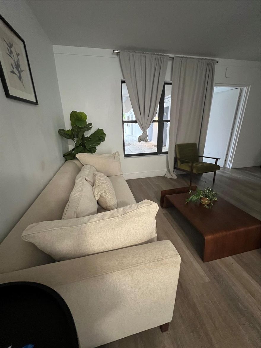 Beautifully updated and furnished unit available now… this 2/1 includes fridge/freezer, microwave, dishwasher and oven. Central a/c. Electric, basic cable, water, sewer and trash included for $200 extra per month. Two assigned parking spaces. Attractive convenient complex just west of A1A and beach. Relax by the tranquil pool area on the days you don’t want to go to the beach. Free on site laundry. Pet permitted up-to 10 pounds with additional $25 per month (non aggressive breed). $25 application fee for credit/background reports. Annual rental can be furnished or unfurnished. Short term, flexible lease terms available 1-12 months. Prices vary, call for rates and availability. Tenant responsible for transient tax if term is under 6 months and one week. Pictures may vary per unit.