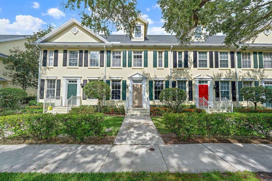 Welcome to this beautifully updated 3-bedroom, 2.5-bath townhome in the heart of Jupiter, Florida! Step inside to find an open-concept living and dining area that feels warm and inviting -- the perfect setting for entertaining family and friends. The modern kitchen features sleek countertops, stainless steel appliances, and abundant cabinetry, offering both style and functionality for everyday living. With its light, bright finishes and thoughtful design, the kitchen truly serves as the heart of the home.Upstairs, you'll find three spacious bedrooms, including a serene primary suite with an en-suite bath featuring a double vanity and a generous walk-in closet. Each bedroom is filled with natural light, highlighting the rich wood flooring that flows throughout the home and