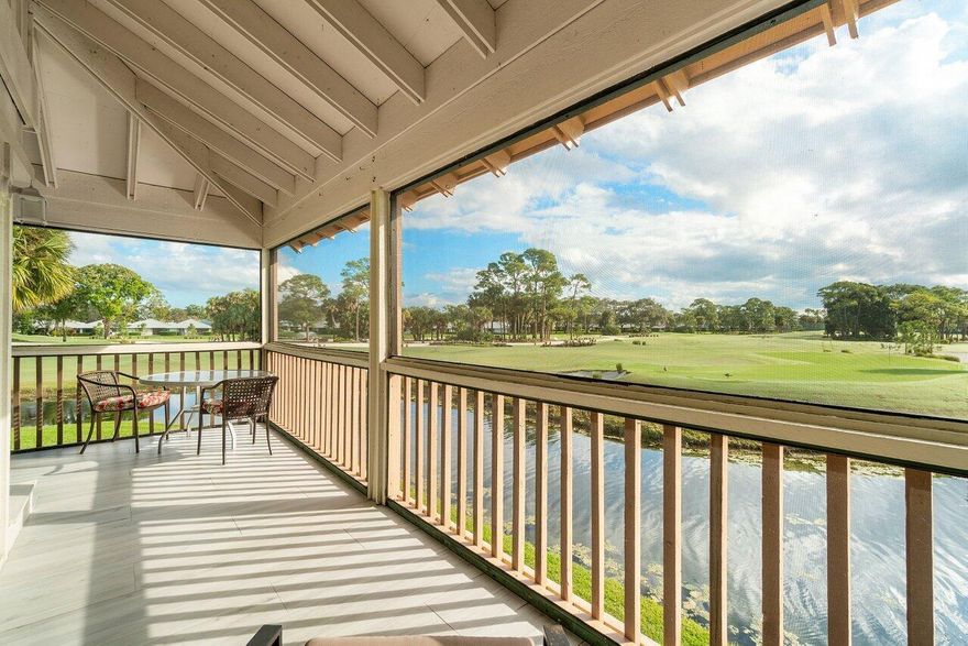 Wake up to sunlit mornings and peaceful golf course views in this bright, furnished, and tastefully renovated 2BR/2BA condo on a private 2nd-floor walk-up. The open-concept kitchen features white quartz countertops and recessed lighting, setting the tone for modern, easy living. Expansive windows fill the home with natural light, showcasing clean lines, contemporary finishes, and beautiful flooring--no carpet throughout. The spacious primary suite includes a king bed, while the guest room with twin beds provides comfort for visitors. Relax on the large, wrap-around screened balcony overlooking serene water and lush golf views. Enjoy two sparkling community pools and a prime location just minutes from dining, shopping, and beaches.Discover the perfect blend of comfort, style, and location
