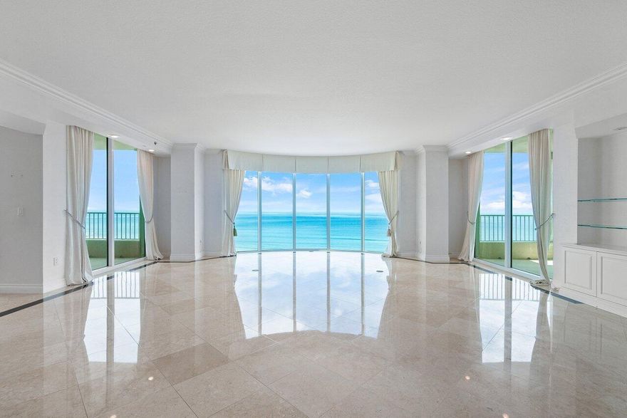 PANORAMIC OCEAN VIEWS FROM THE MOMENT YOU STEP OUT OF THE ELEVATOR TO A PRIVATE DOUBLE DOOR ENTRANCE YOU ARE IMMERSED BY SWEEPING OCEAN VIEWS, 2842 SQ FT UNDER AIR & 3142 TOTAL SQ FT INCLUDES 2 BALCONIES FEELS LIKE A SPACIOUS HOME IN THE SKY! ALL 3 BEDROOMS ARE EN SUITE WITH AMAZING VIEWS. THE SPLIT FLOOR PLAN IS IDEAL FOR ENTERTAINING FAMILY AND FRIENDS. THE PRIMARY SUITE HAS A BATHROOM WINDOW OVERLOOKING THE OCEAN, 2 WALKIN CLOSETS. UPDATED KITCHEN WITH BAMBOO CABINETRY, MIELE DISHWASHER,KITCHENAID FRIDGE,SUBZERO BREAD WARMER , NEW AC,WATER FILTER,NEW 80 GAL WATER TANK .TENNIS, 3 POOLS, PRIVATE BEACH CLUB, VALET, 24 HOUR SECURITY, CONCIERGE, CARD ROOMS, PARTY ROOMS, ATTENDANTS AT POOL AND BEACH, TOWEL AND WATER SERVICE. TOSCANA OFFERS LUXURY AND RESORT STYLE AMENITIES TO SPOIL YOU.