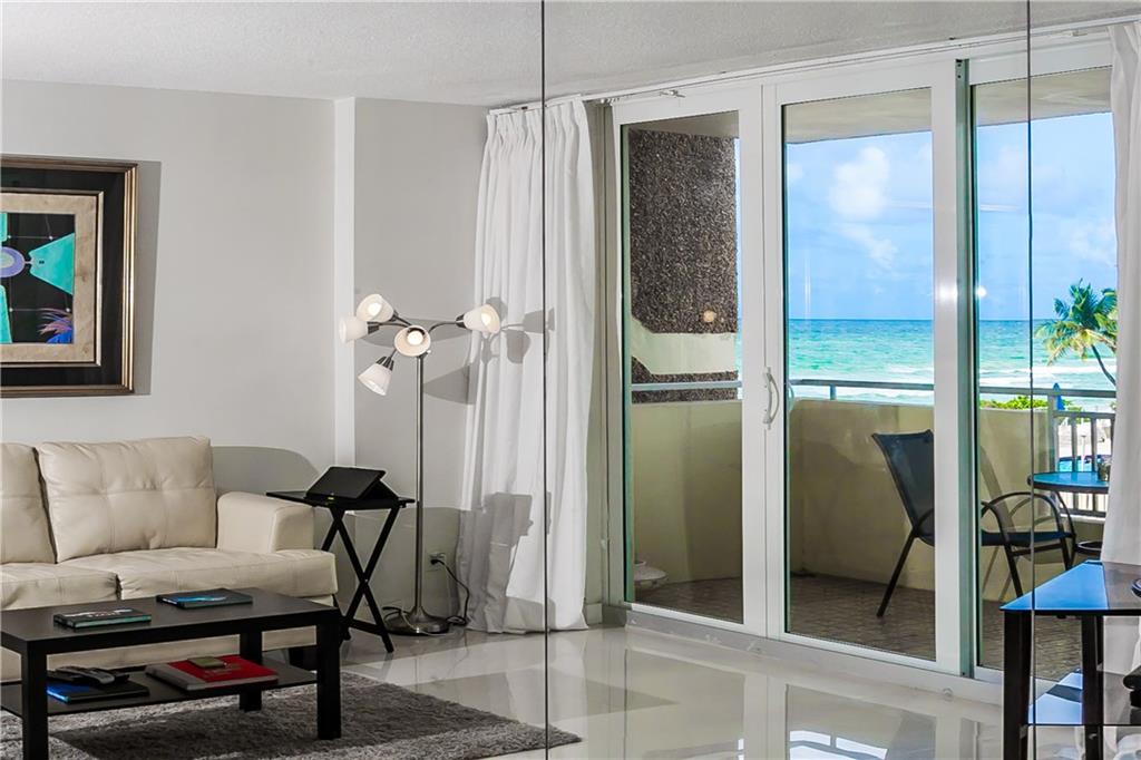 Stunning studio in Parker Dorado, one of the most desirable oceanfront buildings in Hallandale. Unit has beautiful ocean view, porcelain floors, hurricane impact windows, brand new AC, large walk-in closet, high-quality mirrors, assigned parking space. Building offers 24/7 security, large updated pool and beautifully furnished pool deck with private beach access, billiard room, gym/cardio room, library, club room with kitchen. Condo fee covers electricity for A/C. Special assessment passed and paid off.