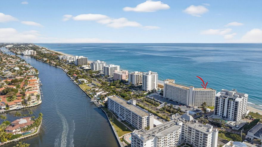 This oceanfront condo in the coveted Penthouse Towers of Highland Beach offers true coastal living with breathtaking Atlantic views and direct private beach access. Located in one of South Florida's most serene and residential seaside buildings, this two-bedroom, two-bath residence captures sunrises over the ocean and brings the coastal lifestyle right into your everyday routine. The light-filled interior and spacious balcony provide an ideal setting for both quiet mornings and relaxed evenings with the sound of the ocean just steps away.

Penthouse Towers is a well-established oceanfront condominium with private beach frontage and a warm, community atmosphere. Residents enjoy a beachfront pool, fitness area, clubhouse, library, and a variety of social and recreation spaces that enhance Penthouse Towers is a well-established oceanfront condominium with private beach frontage and a warm, community atmosphere. Residents enjoy a beachfront pool, fitness area, clubhouse, library, and a variety of social and recreation spaces that enhance the relaxed coastal lifestyle. Covered parking and elevator access add convenience to everyday living.

Highland Beach is prized for its peaceful oceanfront setting and residential character while being conveniently positioned between Delray Beach and Boca Raton. Atlantic Avenue, the heart of downtown Delray Beach, offers lively dining, shopping, art and entertainment, while Mizner Park in Boca provides refined boutiques, cultural experiences, and excellent restaurants. With easy access to major airports and Brightline service nearby, this location blends tranquil beach living with vibrant neighborhood amenities.

This residence presents a rare opportunity to own oceanfront real estate in a community that balances privacy and lifestyle with proximity to some of South Florida's most desirable downtowns. Whether enjoyed as a year-round residence or seasonal retreat, it embodies the best of Highland Beach living.