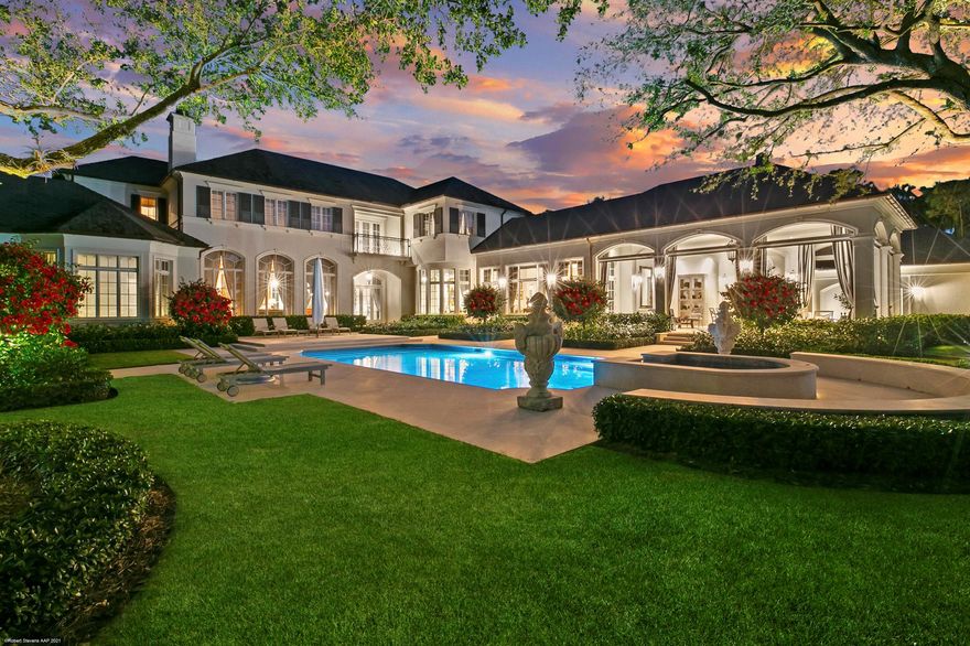This timeless Euoprean Estate Home sits on 1.6 acres in the heart of The Bear's Club.  In fact, it was the first lot selected for purchase in the entire neighborhood due to it's expansive front yard view across the largest residential lake in the community, and the rear view to both the 13th and 14th holes of the Jack Nicklaus Signature golf course.  Designed by Randall Stofft Architects and built by Lavelle Construction, the entire 14,023 Total SF home was renovated by Lavelle  in 2015.  Next level features like a slate roof, and interior detailing to numerous to count make this a truly signature property.