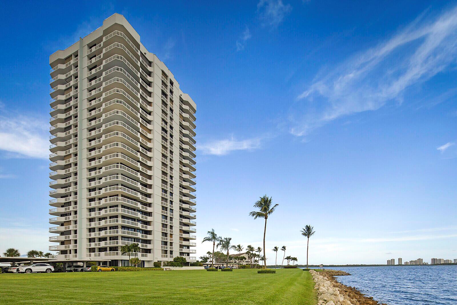 Spectacular view of Intracoastal, McArthur Park, Ocean and marina from 21st floor. 2/2 with assigned parking, gated community. Enjoy your winter in beautiful North Palm Beach and sit and watch the sun rise on your balcony. Enjoy a 2 mile walk overlooking Intracoastal around all of Old Port Cove Ready to move in. Owner prefers 6-month lease but will consider 4 months. $150.00 a month allowance for electric. 55+ Community