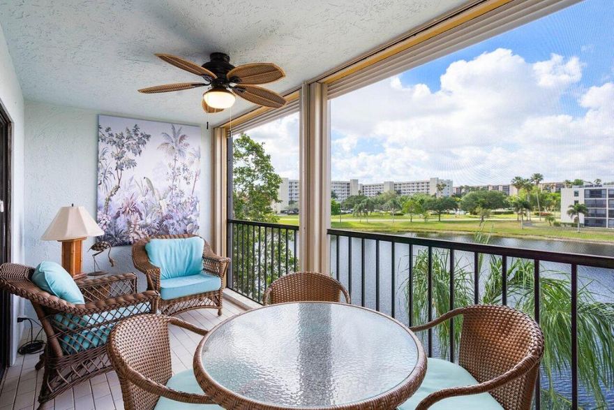 Seasonal Rental. Watch the Sunrise and Sunset from your very own balcony over looking the beautiful lake. This Condo has been fully updated to the highest of quality with a Tommy Bahama Style. Washer/Dryer in unit. Huntington Lakes has 5 pools, the nearest to this unit is within 3 mins walk. The newly renovated Club house offers a Theater with over 600 seats playing movies and guest speakers on a regular basis it also has a state of the art cardio room plus a weights room, indoor pool and card rooms. There is a community shuttle running to and from the local shops.