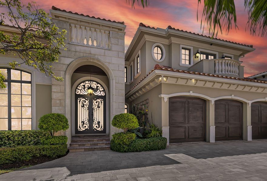 This stunning Five Bedroom waterfront residence offers desirable South exposure with no fixed bridges and quick intracoastal and ocean access!

Quality built, this home defines luxury living utilizing the finest materials with quality workmanship throughout.  Expansive impact glass enhances security and style, while a whole-house generator and private elevator provide convenience. 

A striking interior boasts a two story Living Room with soaring ceilings, an ornate gas fireplace, and a built in bar. The Library/Office features gorgeous custom cabinetry.

The chef's Kitchen features Sub Zero appliances, granite countertops, gas cook top and a sunny Breakfast Room.
Additionally there is a large Guest Suite on the first level, with morning bar and french doors leading to the patio. On the upper level, the gracious and luxurious Primary Suite features a large covered balcony overlooking the pool and canal. The Primary Bath offers a freestanding tub, oversized shower, dual water closets, a bidet and a makeup vanity.

Four other Guest Bedrooms are all en suite, and one of the Bedrooms is currently converted into a theatre!

Outdoors,  a south facing Resort-style pool with Spa overlooks the waterfront Canal, offering direct access to the Intracoastal with no fixed bridges. Perfect for the quintessential boater with a 60 ft dock and a boat lift.

This desirable location is within close proximity to fabulous beaches, multiple shopping and dining venue' such as Boca's Mizner Park, Delray's popular Atlantic Avenue, Boca Town Center Mall, and Palm Beach's prestigious Worth Avenue.

West Palm Beach and Fort Lauderdale International airports are both within a 30-45 minute drive, and Boca Raton offers a private regional airport just minutes away.

DISCLAIMER: Information published or otherwise provided by the listing company and its representatives including but not limited to prices, measurements, square footages, lot sizes, calculations, statistics, and videos are deemed reliable but are not guaranteed and are subject to errors, omissions or changes without notice. All such information should be independently verified by any prospective purchaser or seller. Parties should perform their own due diligence to verify such information prior to a sale or listing. Listing company expressly disclaims any warranty or representation regarding such information. Prices published are either list price, sold price, and/or last asking price. The listing company participates in the Multiple Listing Service and IDX.DISCLAIMER: Information published or otherwise provided by the listing company and its representatives including but not limited to prices, measurements, square footages, lot sizes, calculations, statistics, and videos are deemed reliable but are not guaranteed and are subject to errors, omissions or changes without notice. All such information should be independently verified by any prospective purchaser or seller. Parties should perform their own due diligence to verify such information prior to a sale or listing. Listing company expressly disclaims any warranty or representation regarding such information. Prices published are either list price, sold price, and/or last asking price. The listing company participates in the Multiple Listing Service and IDX.