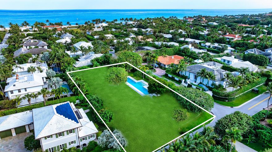 The possibilities are endless at this prime lot with access to the Ocean Terrace Beach Cabana! This oversized lot measuring .56 acres ( 223 feet x 110 + - ) is located on the coveted North End of Palm Beach Island. A rare opportunity, this oversized assemblage includes an existing on-site structure and offers the chance to build a new construction home close to the beach. In addition to being nearby the prestigious Sailfish Club of Florida, this special lot includes easy access to the popular Lake Trail, which is literally just a few steps from the property. The neighborhood feels like you are in the Bahamas, but is also just minutes away from the full array of amenities, infrastructure, entertainment, and five-star dining which Palm Beach and West Palm Beach have to offer!
