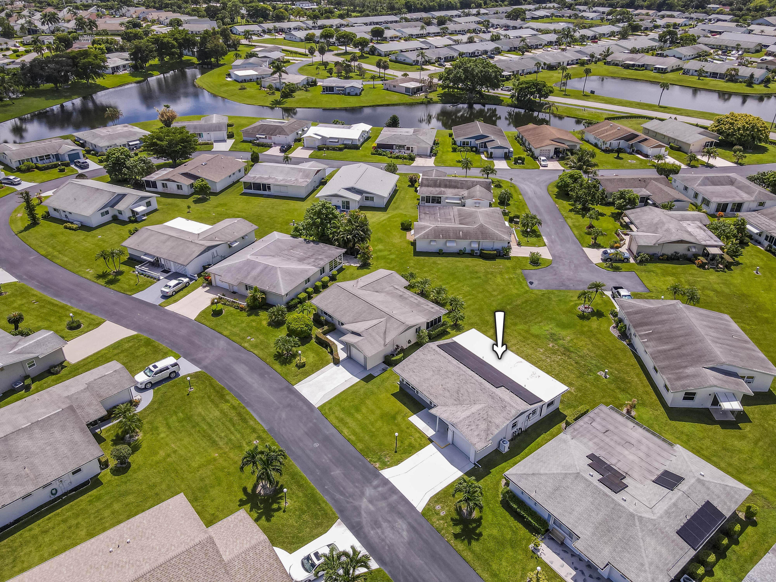 Welcome to 5398 Belleville Rd in the desirable gated 55+ community of Cypress Lakes, West Palm Beach. This meticulously maintained 2-bedroom, 2-bath home with an office offers comfort, efficiency, and peace of mind with numerous upgrades, including hurricane impact windows, updated AC components, a Pelican water system, fresh roof coating, and Tesla solar panels with Powerwall battery backup for energy savings.Inside, you'll find an updated and expanded kitchen, a spacious living room at the entry, a versatile office space, ceramic tile in the main areas, and a sunroom that floods the home with natural light--perfect for Florida living. The master suite features a large walk-in closet.