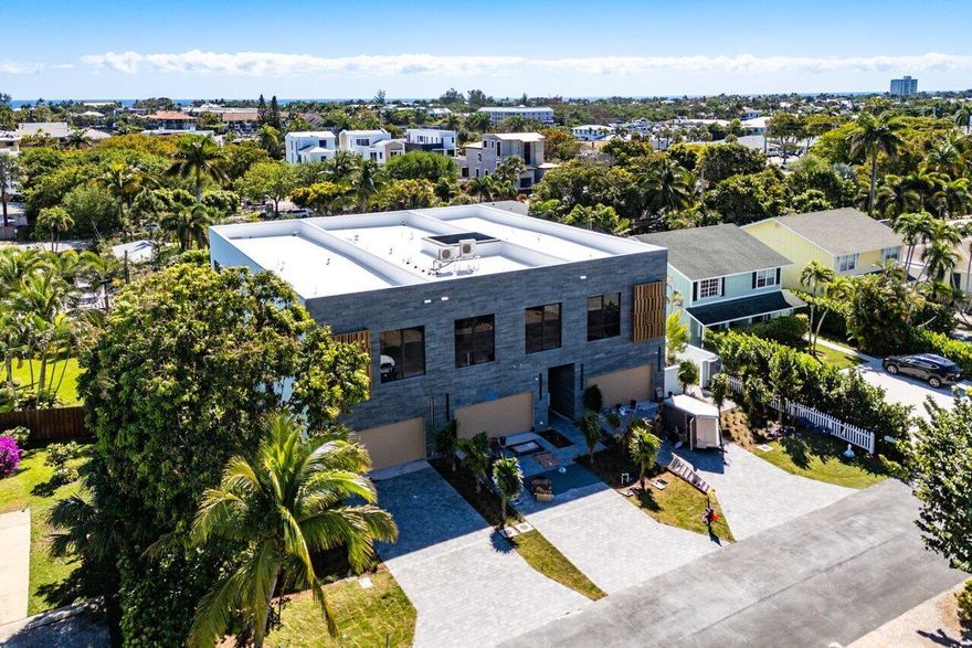 Cassia3: 923 NE 8th Avenue, Delray Beach Introducing Cassia3, a stunning collection of three meticulously designed modern townhomes, crafted by the renowned Stamm Development Group. These two-story residences blend architectural brilliance with effortless livability, delivering a flawless combination of style, luxury, and comfort. Conceived by the visionary team at M Architects LLC, each townhome features impeccable craftsmanship, elevated finishes, and an artistic design ethos.Surrounded by lush tropical landscaping and exquisite hardscapes, curated in partnership with South Florida's acclaimed Nielsen Landscape Architects, the exteriors evoke serenity and sophistication. Each residence boasts a private 2-car garage with a paver driveway, a sparkling saltwater pool,