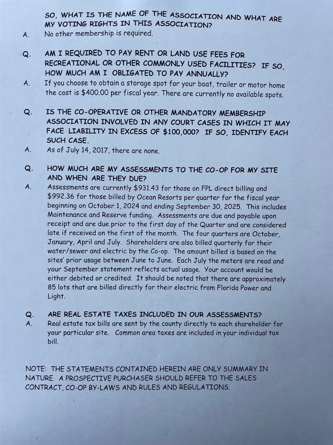 Ocean Resorts Cooperative - Residential