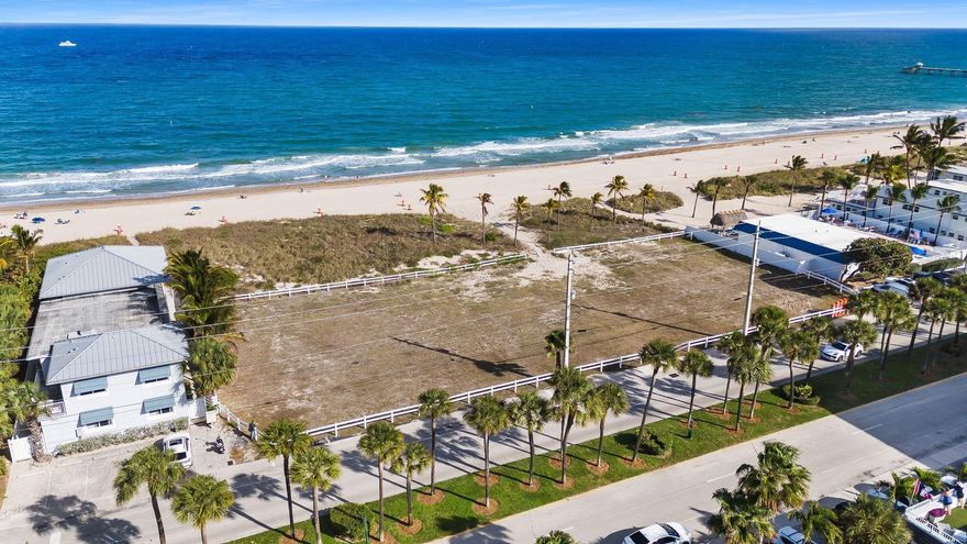 Rare 1.43-acre direct oceanfront development opportunity in the heart of Lauderdale-by-the-Sea. Located at 4546–4560 El Mar Drive, this exceptional parcel features 250 feet of prime frontage on the Atlantic Ocean with unobstructed views and direct beach access.Zoned RM-25, the property offers outstanding development potential for multifamily residences, a boutique hotel, or luxury townhomes. One of the largest remaining beachfront sites in the area, this property provides a rare chance to create a premier oceanfront project in a highly desirable coastal community.Conveniently located near the shops, restaurants, and pier of Lauderdale-by-the-Sea, this is a unique opportunity for developers and investors seeking a signature beachfront location. Positioned directly on the sand in the heart of Lauderdale-by-the-Sea, this extraordinary 1.43-acre oceanfront development opportunity offers 250 feet of prime Atlantic Ocean frontage along one of South Florida’s most desirable boutique beach communities.Located at 4546–4560 El Mar Drive, the property spans an expansive stretch of beachfront with unobstructed ocean views and direct beach access. Zoned RM-25, the site provides exceptional flexibility for developers and investors seeking to create a signature coastal project. Potential uses include multifamily residences, a boutique hotel, or luxury townhomes, allowing for a wide range of development concepts in a high-demand beachfront market.With its generous lot size, rare 250 feet of direct frontage on the Atlantic Ocean, and walkable location near the charming shops, restaurants, and pier of downtown Lauderdale-by-the-Sea, this parcel represents one of the last large-scale oceanfront development opportunities in the area.Whether envisioned as an upscale residential enclave, an exclusive seaside resort, or luxury townhomes, this property offers the scale, zoning, and premier location to create a landmark coastal destination.Property Highlights1.43 acres of direct oceanfront land250 ft of frontage on the Atlantic OceanZoned RM-25 (multifamily / hospitality / townhome potential)Prime location on El Mar DriveWalkable to dining, retail, and the beachside village atmosphere of Lauderdale-by-the-SeaOne of the largest remaining beachfront development sites in the areaA rare opportunity to develop a premier oceanfront project in one of South Florida’s most charming and sought-after beach towns.