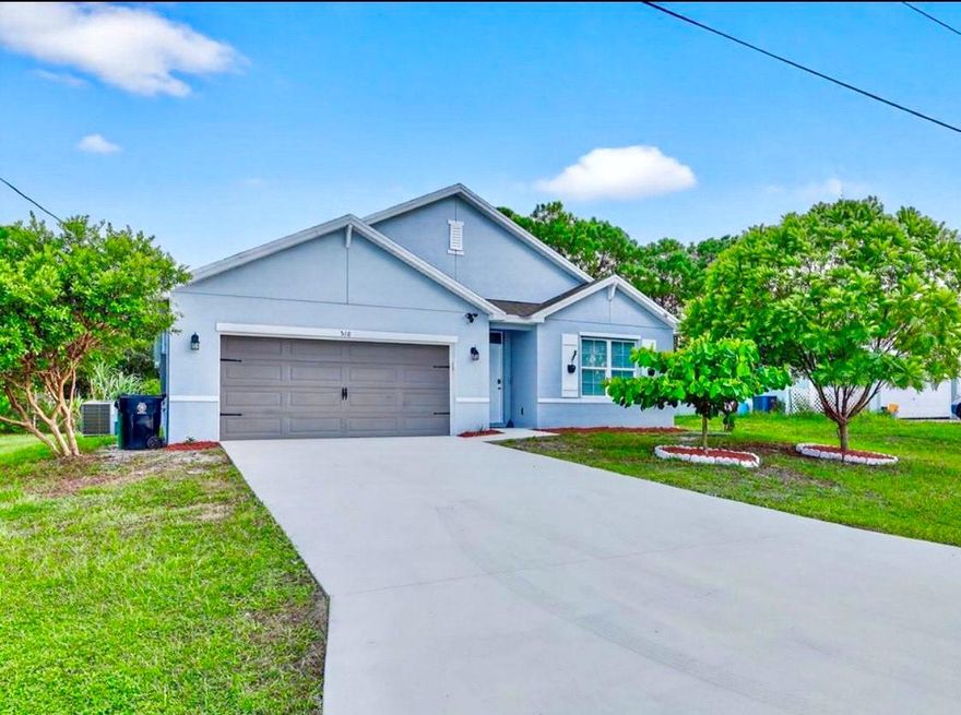 This beautifully upgraded 2018-built 4-bedroom, 2-bath CBS home offers 1,827 sq ft under air (2,335 sq ft total) with a split floor plan, two living areas, and separate dining. The kitchen features a large island, breakfast bar, and newer stainless steel appliances, additional fridge in the garage. Spacious master suite with walk-in closet. 18x18 tile in kitchen, baths, and entry. and newly cleaned AC coils. 
2 car garage and a separate room with full-size laundry.
No HOA. Located in a quiet neighborhood with highly rated schools and close to Turnpike, I-95, shopping, and dining. Easy to show.