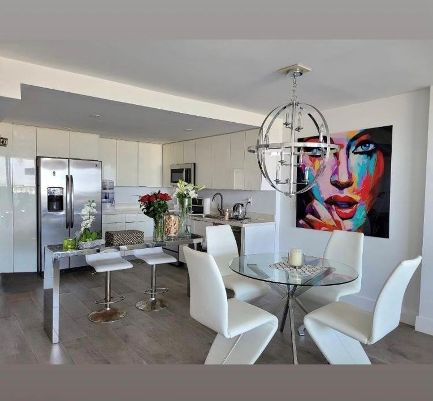 Beautiful, bright, and modern unit at Commodore Plaza. The unit features updated and open kitchen, stainless steel appliances, Smart 65' TV, spacious balcony with beautiful city view for entertaining or relaxing, lot of storage/closet space. Wi-Fi (600MB) and cable (140 channels) included. Hurricane Shutters. Furniture is negotiable, if needed. One assigned and "stand-alone" parking space. The complex offers: 2 pools, gym, tennis court, dog park, play area suitable for kids and teens, BBQ, 24-hour security, etc. It is located at the entrance of Williams Island, behind The Fresh Market Plaza, Starbucks, Chase Bank, Bank of the America. Only 5 minutes from Aventura Mall, and 15 minutes from Sunny Isles Beach. Access to Freebee ride service around Aventura.