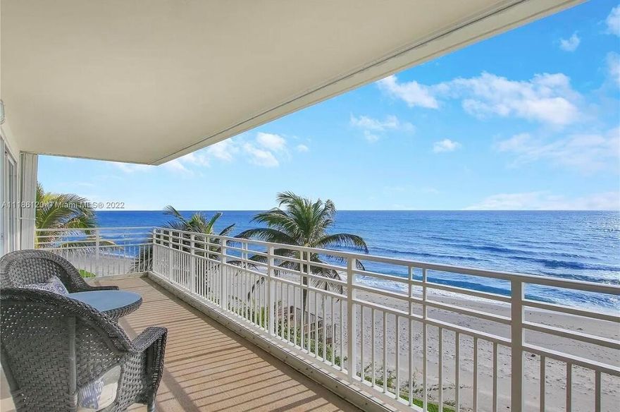 Welcome to your ocean front paradise at 350 Beach Rd. #401, an exquisite corner unit nestled in a boutique-style building with only 20 exclusive residences. This stunning condominium offers the perfect blend of coastal elegance and modern comfort, making it an ideal seasonal retreat for those seeking the ultimate Florida lifestyle. As you step inside this beautifully appointed unit, you are immediately greeted by panoramic, unobstructed ocean views that are nothing short of breathtaking. The expansive windows flood the living space with natural light, creating a warm and inviting atmosphere that is a true calming experience. Whether you're enjoying a quiet morning coffee or hosting friends for sunset cocktails, the sights and sounds of the ocean will be your constant companion.