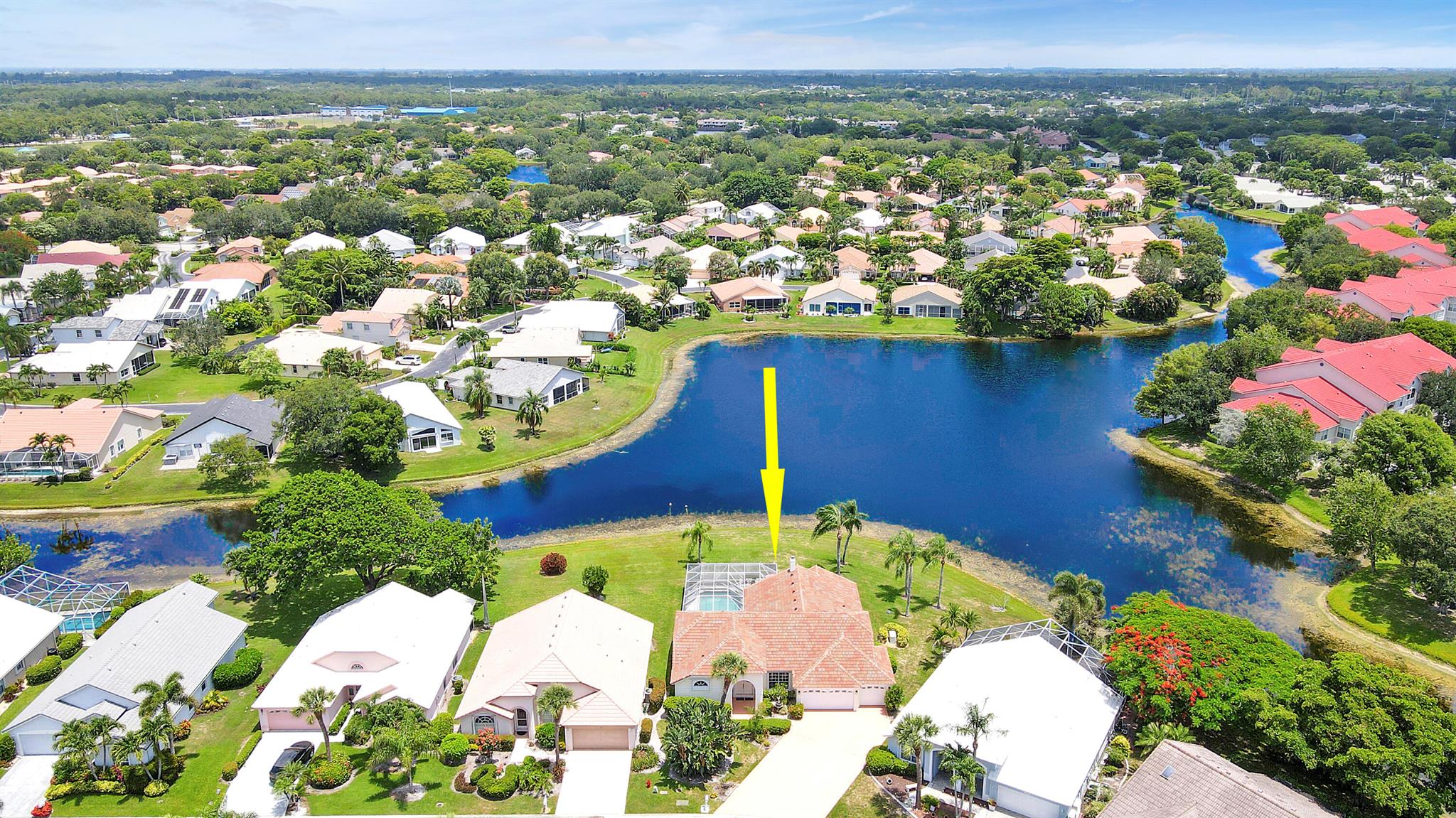 Light and bright 4 Bdrm. 3 Full baths, 3 car garage pool home with expansive lake view. This home features vaulted ceilings, ACCORDION shutters throughout and WHOLE HOUSE GENERATOR.  Additional upgrades include: 2024 garage door opener.  2023 roof, pool heater/chiller and lights. A/C and Water heater are five years old.