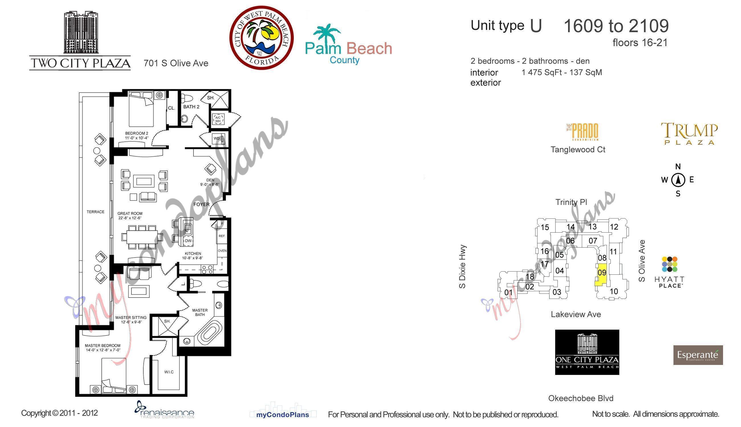 TWO CITY PLAZA CONDO - Residential Lease