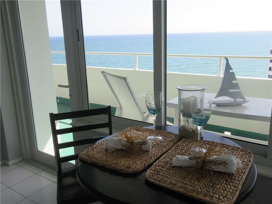 Wide open ocean views!  Location doesn't get any better, walk to restaurants, entertainment, shopping, pier, in the desirable village of Lauderdale By The Sea, well maintained building, heated pool with BBQ and picnic area looks at the beach step through gate right onto the sand.  A must see condo, freshly painted, new refrigerator, new bath tile, impact glass doors and windows, tile floor,built ins,  low maintenance fees, co-op owns the land, no land or rec lease, with these views and price won't last