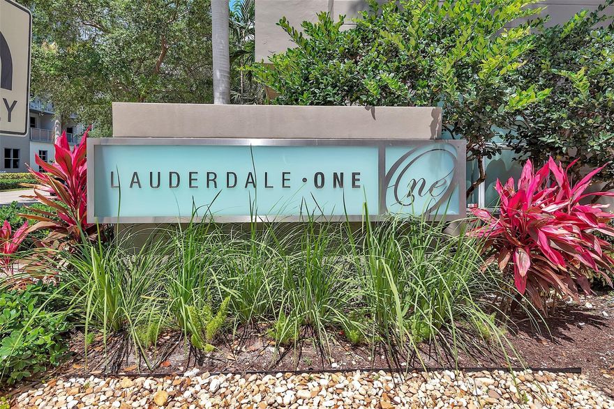 Breathtaking 2/2 1388 (sq. ft.) corner unit. Lauderdale One is a resort style boutique building. Split floor plan with lots of sunlight (southern exposure).Unit has tile & vinyl flooring, hurricane impact windows, stainless steel appliances, granite countertops, washer & dryer, high ceilings and a window in the kitchen. Large master bedroom with walk-in closet & linen. New A/C unit. Unit comes with 2 covered assigned parking spots and a 10 X 7 a/c storage unit located next to unit! Amenities: resort style pool and jacuzzi, dry sauna, state of the art fitness center, club room, business center, guest suite, charging stations, internet included , lots of guest parking, property management on site & concierge. Great east location! Available 12/20/2025. No pets or smokers. 650 credit score.