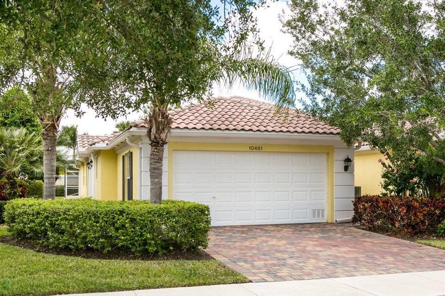 Best value in desirable Lakes of Tradition! Di Vosta quality built construction. Immaculate and move in perfect. Furniture negotiable, ready for you to move right in. Wonderful oversized screened patio affords lots of room for Florida outdoor living, extended floor plan gives you extra flex space for a den, new AC 2018, seasonally occupied so this home is like new inside. Two master suites, roomy bedrooms and walk in closets.
Large laundry room with generous cabinets, laundry tub, central vac.
Walk to Tradition shops and restaurants. Full clubhouse amenities: 2 heated pools, tennis, exercise room,
pickle ball & more. 24 hour manned gated security, lush well maintained landscaping and established neighborhood. Don't wait on this opportunity.