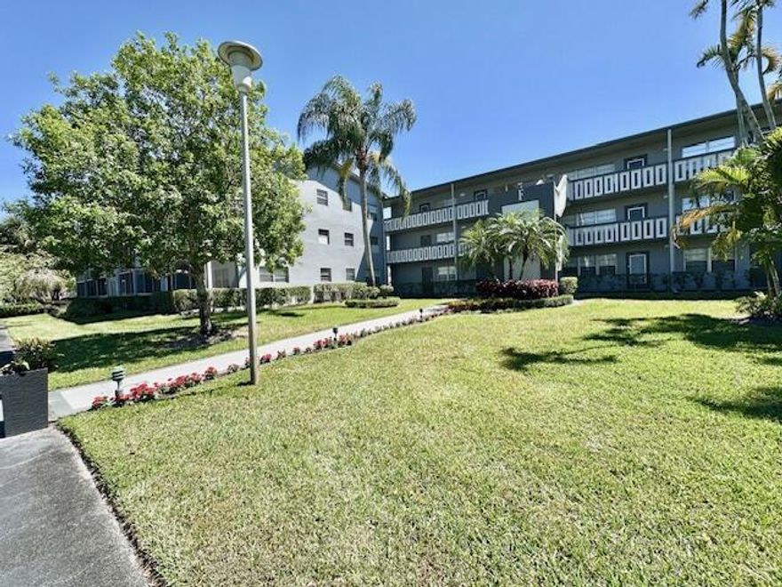 1/1, First Floor nicely furnished apt, updated kitchen, tile in living area,carpet in bedroom, screened patio with door leading out, close to house of worship and clubhouse. The amenities include internet and WIFI, Century Village is like living in a resort,fitness center, live shows,movies,buses,classes,bingo,card rooms,trips,tennis,indoor pool in clubhouse,close to shopping and restaurants,come see and then check out the clubhouse to see all it has to offer. Per the association this is a 55 plus community.