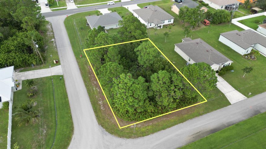 Large Corner Lot, High & Dry! -- Fantastic opportunity to build in one of Port St. Lucie's most desirable and peaceful neighborhoods. Surrounded by spacious, newer homes, this vacant lot offers the perfect canvas for your custom dream home with extra privacy that a corner lot offers. Enjoy the quiet neighborhood, well-maintained area, while still being just minutes from schools, parks, shopping, dining, and major roadways. With NO HOA and plenty of room for a pool, outdoor living space, or expansive floor plan, this lot is ideal for anyone looking to create a private retreat or a high-quality build. Whether you're a builder or a future homeowner, this is a can't-miss opportunity in a growing community with strong resale value.
