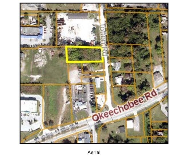 Located 360 feet North of Okechobee Rd, The site doesnt have an address yet. Currently wooded with native trees and shrubs.