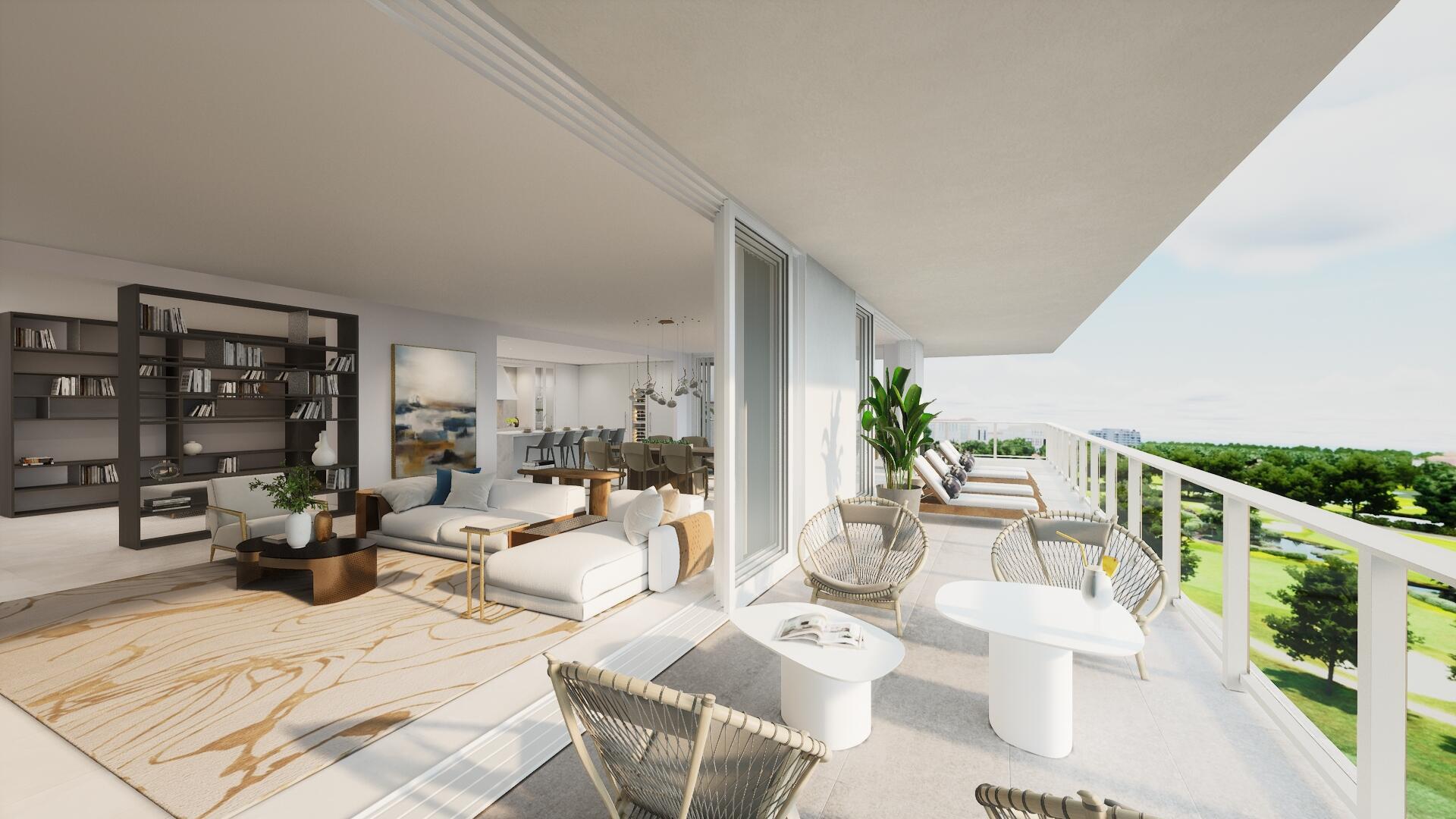 Brand New and Move-In Ready! This stunning corner residence at ALINA Residences offers NE exposure with golf course, water, and city views. Spanning over 4,200 SF, this 3 Bedroom + Den condo features a spacious layout with the primary suite and great room overlooking the Boca Resort & Club's championship golf course. Enjoy award-winning amenities including 24-hour lobby staff, valet, gated security, a 75' lap pool, spa, golf simulator, fitness center, yoga/Pilates rooms, and more.