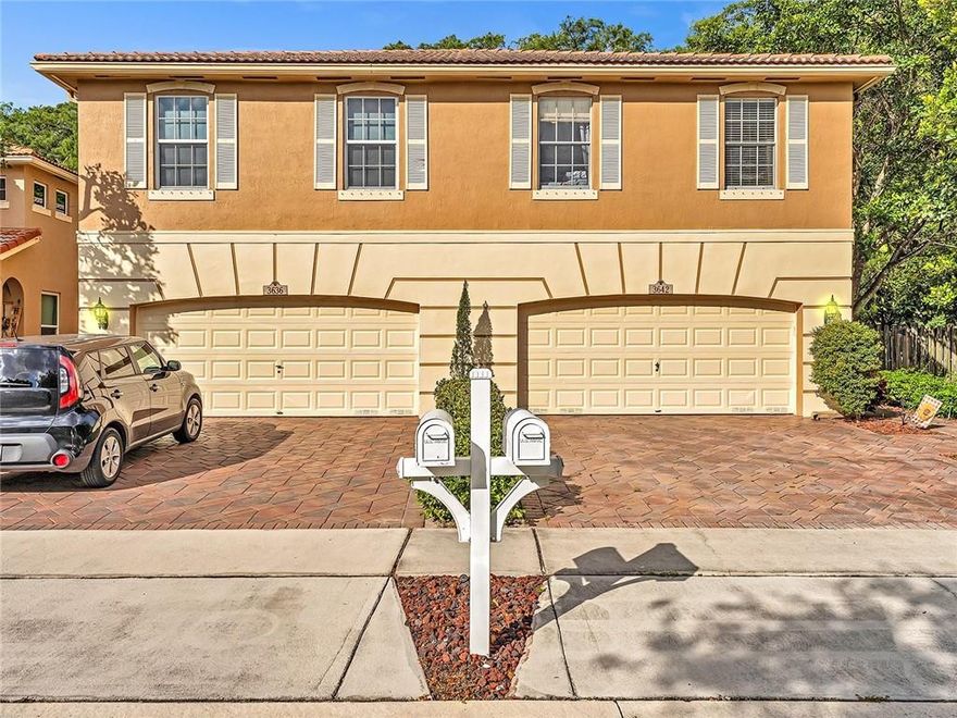 Corner 3BR/2.5BA 2-car garage townhome with fenced-in backyard on the preserve in desirable Banyan Trails! One of the largest and most private lots in the community! Open kitchen with granite counters. Tile on first floor and laminate on second floor.  Large master has tray ceiling, walk-in closet, and bath with dual sinks, a separate Roman tub & shower. Low HOA dues include basic cable, two community pools, and a clubhouse with a party room & gym. High-rated schools, just minutes to major highways, and conveniently located close to shopping, restaurants, parks, fitness paths, and The Promenade outdoor mall. Check out 3D Matterport tour! Schedule your appointment today!