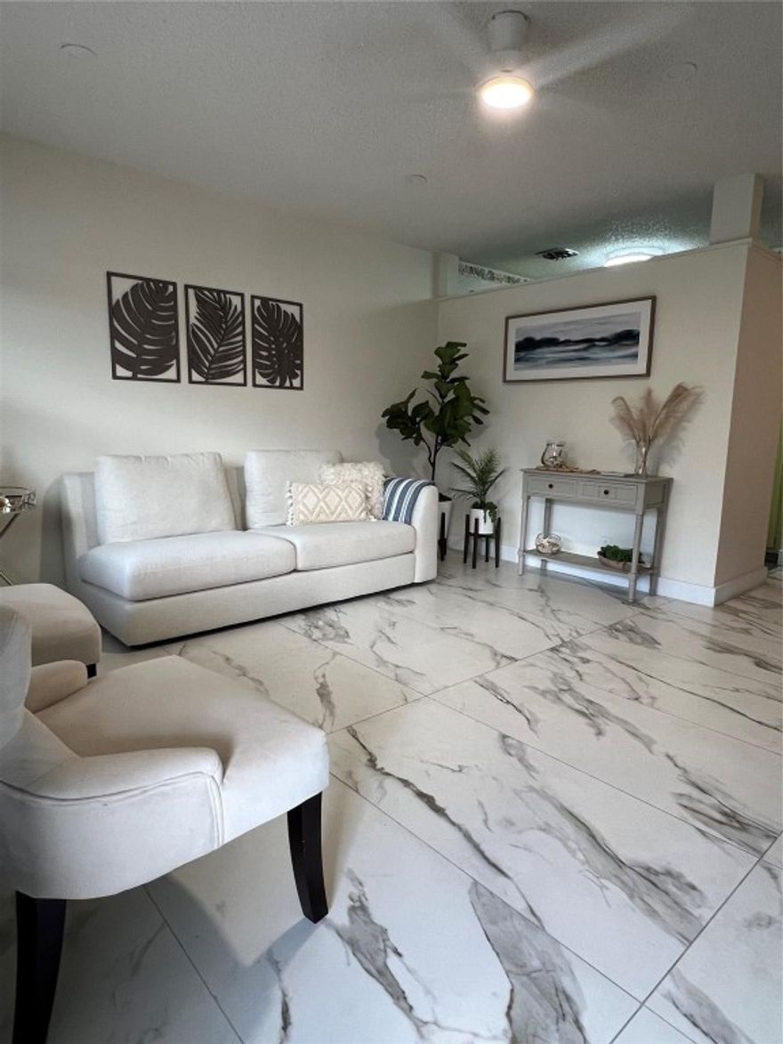 Looking for a warm winter retreat? Ro-Len Lakes, a 55+ community, is the perfect place. This beautiful maintained 1-bedroom, 1 bath condo is located on the second floor and features tile throughout, a slit central A/C system, and accordion hurricane shutters for added protection. The unit comes fully furnished and tastefully decorated, ready for you to move in and enjoy.The community offers a variety of activities to support an active lifestyle, including bingo nights, yoga, dance lessons, community pool and special events during the holiday and festive seasons. Conveniently located just a short drive to the beach, restaurants, and shopping.