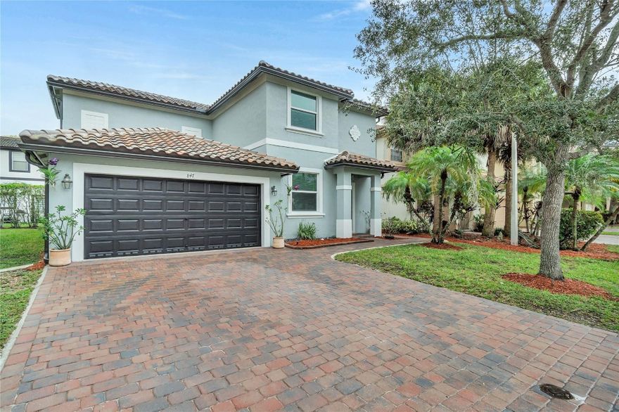 Coral Springs home features NEW 2025 Roof, ALL Impact Window and Doors in 2022, 2024 Water Heater, NEW pavers with wider driveway and the home was JUST freshly painted, waterproofed and gutters added to the home. 3 bedroom, 2.5 bath, two story home in the gated community in Vizcaya of Coral Springs. Step inside the home it features an open living space with upgraded tile, eat in kitchen and plenty of room to entertain in the Living Room/Dinning Room area. The large primary bedroom has two walk in closets with private bathroom. The backyard is fenced and offers a large area for grilling and entertaining complete with travertine patio and grassy area. HOA includes community pool, alarm, basic cable and fitness center. Definitely want to check out this updated home today!