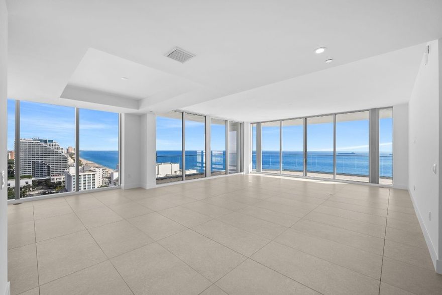 Be the first to live in this direct oceanfront 3-bedroom + den residence at Selene, offering uninterrupted ocean views and stunning Intracoastal vistas from an expansive wrap-around balcony and oversized walk-in terraces. This brand-new home includes two valet parking spaces and refined interior finishes throughout.Selene provides a premier collection of amenities, including two resort-style pools, a state-of-the-art fitness center, golf simulator, elegant club and social rooms, and 24/7 security with attentive lobby staff—all designed for elevated coastal living.The residence is currently unfurnished, with the owner open to furnishing upon request. Seasonal rentals are also available at an adjusted rate.