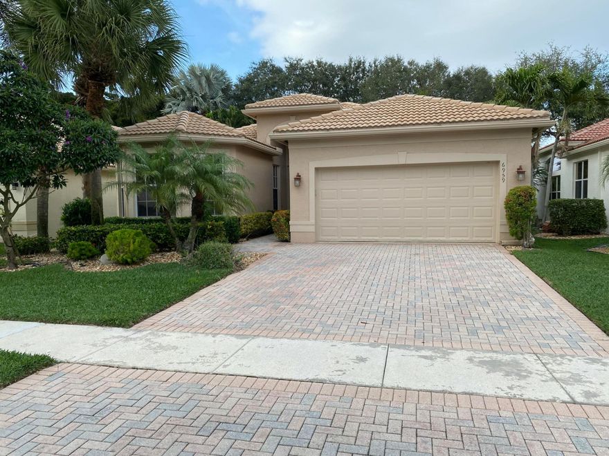 Tile in main areas and carpet in bedrooms. Upgraded kitchen, tile backsplash, granite counters. 2nd bath has a bathtub. Screened patio with no rear neighbors.  Active adult community. HOA includes, painting house, pressure washing roof, lawn, splash pad, resistance pool, cafe, gym, pool. tennis, play ground.  Furniture is negotiable.  Sold As Is
NO SHOWINGS MARCH 7-14