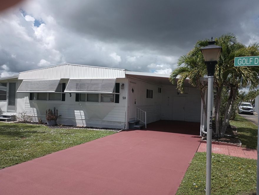 Auction minimum bid $2650 Property Private Reserve Overview  3 Beds | 2 Baths | 1,188 Sq Ft  Including change of ownership review items  Spanish Lakes One, Port Saint Lucie, FL 34952 Key Features • Spacious split-bedroom layout with walk-in closet • Appliances included: dishwasher, dryer, microwave, electric range, refrigerator, washer • Interior laundry room, storm shutters, and partial furnishings • Flooring: carpet and vinyl Exterior & Community Highlights • Attached carport with golf cart parking • Paved road access • Resort-style amenities: clubhouse, pool, tennis, fitness center, billiards, shuffleboard, beach club, and boat ramp • 55+ adult community; buyer approval required Financial Details • HOA: $843/month • Taxes: $112/year