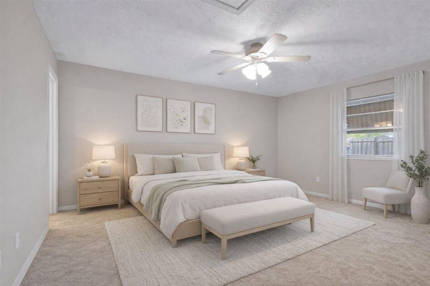 Welcome to this charming Port St. Lucie retreat! Offering rare outdoor space and privacy that far exceeds the neighborhood standard with a fully fenced in corner .29-acre lot and inviting covered front porch or retreat to the spacious covered back porch, perfect for shaded afternoon gatherings or morning coffee. Peace of mind comes built-in with a 2016 roof and CBS construction, while the home's design perfectly captures the Florida lifestyle. This well-maintained 2-bedroom, 2-bathroom home features a functional layout, updated bathrooms, fresh paint throughout, and tile floors in main areas. Just minutes from boat ramps and Crosstown Parkway, it's the perfect blend of comfort and convenience. Whether you need room for a pool, garden, or boat storage, this oversized lot delivers.