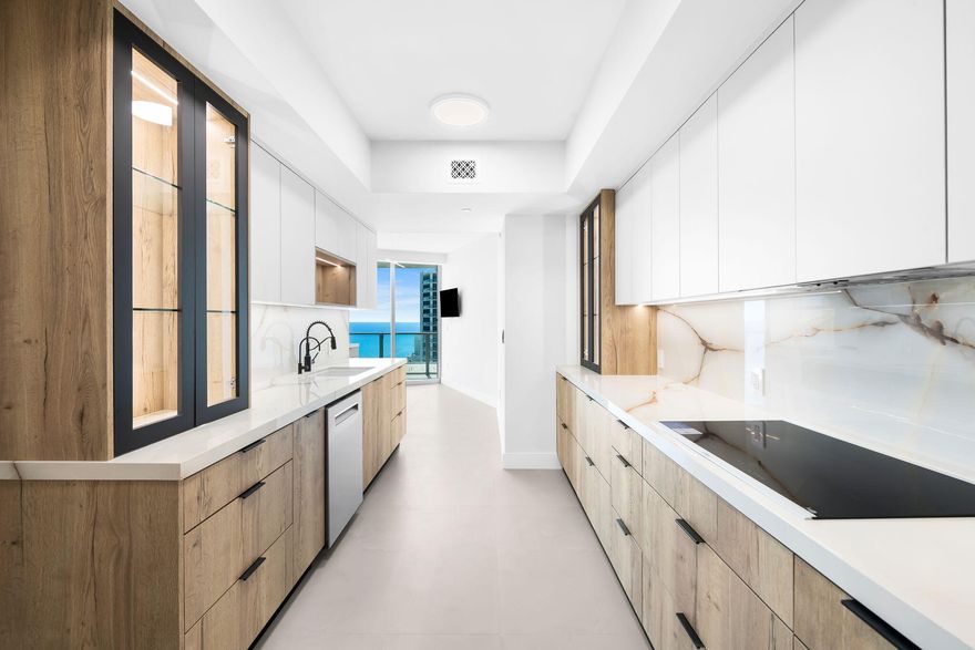 Experience elevated oceanfront living in Residence 1807 at Ocean Palms, a prestigious luxury condominium at 3101 S Ocean Drive. This newly renovated stunning 3-bedroom, 3.5-bath home offers ocean and Intracoastal views, luxurious finishes throughout, and an exceptional coastal lifestyle. A private elevator entry opens directly into the residence, where floor-to-ceiling glass frames sweeping ocean views and fills the space with natural light. The living areas flow seamlessly to a spacious balcony, perfect for taking in glowing sunsets and endless water views. The gourmet kitchen is thoughtfully designed with custom Italian cabinetry, granite countertops, and high-end appliances, ideal for both everyday living and entertaining. The spa-inspired primary bath features marble finishes, elegant cabinetry, a luxurious jacuzzi whirlpool tub, and a glass-enclosed shower, creating a serene retreat. Additional highlights include solid-core doors, in-residence security, and energy-efficient windows and sliding glass doors. Ocean Palms is a direct oceanfront building offering resort-style amenities, including an elevated pool deck, tropical landscaping, outdoor spa and grill, a two-story spa and fitness center, tennis court, entertainment and meeting spaces, concierge and valet services, and 24-hour security. An exceptional opportunity to own a refined oceanfront residence with incredible views, privacy, and luxury amenities.