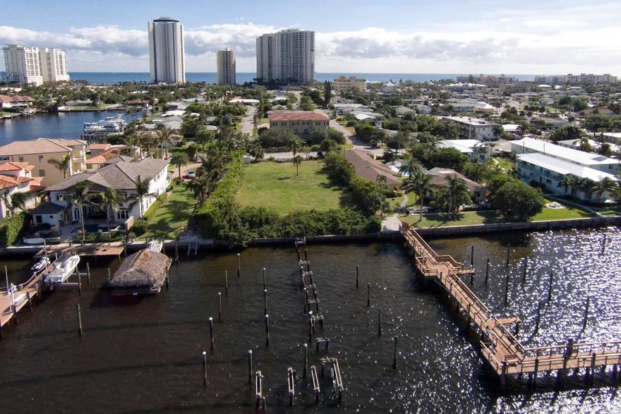 Single family residential lot or RM-15 (up to 7 units), 5 units without council approval, over 5 units needs site plan approval (6-8 months minimum or up to 1 year).  35' maximum height, 7' side setbacks.
New submerged land lease with State of FL for 6 docks.  Lease gets renewed every 5 years.  Seller awaiting final letter for this 5 year approval.  We have approval letter in hand, happy to share.
Vacant land, easy to show.
Please confirm school boundaries, school information not guaranteed.