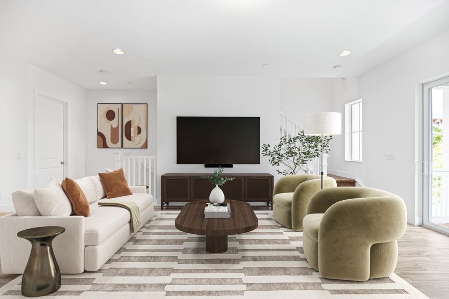 Experience modern townhouse living in the sought-after Alton community of Palm Beach Gardens, just minutes from Jupiter—known as the golf center of Florida. This 2,750 square feet townhome includes a versatile ground-floor den, which can be used as office, or become a 4th bedroom. The open-concept main level features a spacious chef's kitchen with stainless steel GE appliances, a generous center island, and abundant pantry storage, creating the perfect setting for entertaining. The primary suite includes a spa-like bath and walk-in closet. Enjoy covered balconies, impact glass, and a two-car garage. Alton residents enjoy resort-style amenities and proximity to top-rated schools, beautiful Atlantic beaches, world-class golf, and Palm Beach County's vibrant culinary scene. Full Remarks:  Experience modern townhouse living in the highly sought-after Alton community of Palm Beach Gardens, just minutes from Jupiter—an area widely known as the golf center of Florida and one of South Florida's most desirable coastal destinations. Built in 2022, this beautifully designed three-story residence offers approximately 2,750 square feet of living space with 3 bedrooms, 3.5 bathrooms, and a versatile ground-floor den or office, ideal for today's flexible lifestyle.    The main living level features an open-concept design centered around a spacious chef's kitchen with stainless steel GE appliances, a generous center island, and abundant pantry storage, creating the perfect setting for everyday living and entertaining. Elegant porcelain tile flooring that mimics the warmth of natural wood enhances the home's modern design.  Upstairs, the expansive primary suite provides a private retreat with a spa-inspired bathroom featuring dual sinks, a custom shower, and a large walk-in closet. Additional bedrooms offer comfortable accommodations for family or guests.  Outdoor living is elevated with covered balconies and patios on multiple levels, providing private spaces to relax and enjoy the South Florida climate. The home also includes impact glass throughout and a spacious two-car garage with ample storage.  Residents of Alton enjoy access to an exceptional collection of resort-style amenities including a clubhouse, fitness center, pool, pickleball and tennis courts, dog park, playgrounds, and miles of walking and biking paths.  Ideally located just minutes from Alton Town Center, the home is also close to top-rated schools, pristine Atlantic beaches, world-class golf courses throughout the Jupiter area, and an increasingly celebrated culinary scene featuring some of Palm Beach County's finest dining. With easy access to I-95, the Florida Turnpike, and Palm Beach International Airport, this location offers both convenience and an exceptional coastal lifestyle.