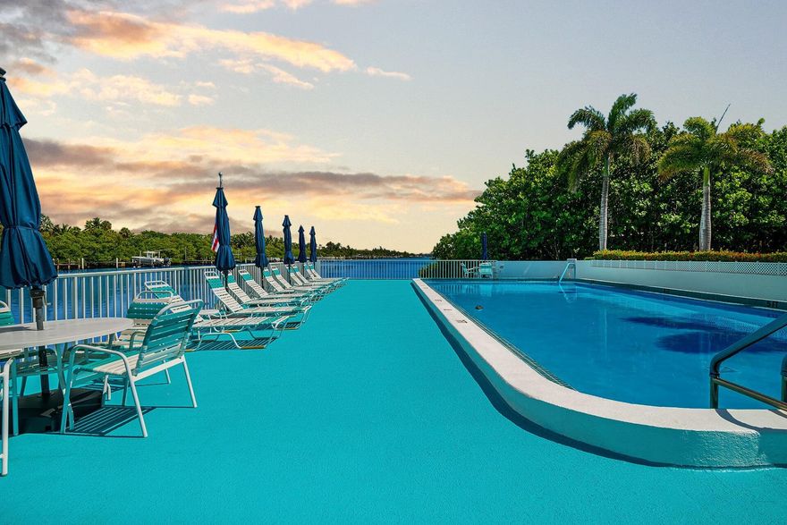 Waterfront 55+ Living Between the Ocean & Intracoastal Waterway! Wake up to sea breezes at Tropicana in this charming 1BR/1BA co-op/condo, ideally located in South Palm Beach. Enjoy coffee on your covered porch, then stroll or bike the scenic S. Ocean Blvd trail to the public beach, Dune Deck, Eau Palm Beach Resort & Spa (featuring Nobu), Publix, Ice Cream Club, Art Basil, Thaikyo, John G's, Lantana Nature Preserve, & more. The swimming pool overlooks the Intracoastal Waterway—perfect for a sunset swim. Additional features include assigned parking, storage, & on-site laundry facilities. Minutes to Old Key Lime House, Lake Worth Beach, public golf courses, & more. A rare chance for affordable coastal living close to everything you love. Cash only. No rentals or pets.