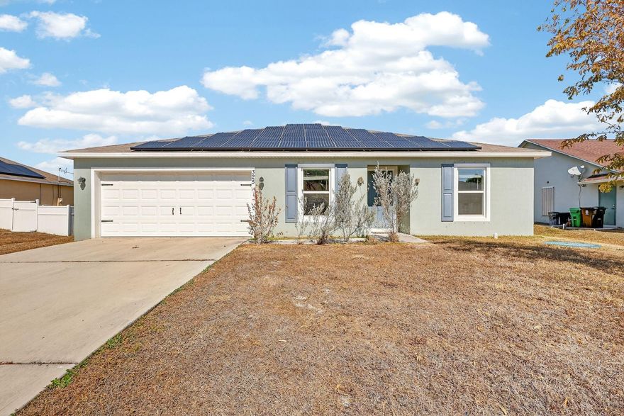 Spacious 3-bedroom, 2-bath Foxtail Model by American Builders, built in 2020. This home features a functional open layout with modern finishes and the benefits of newer construction. $50,000 solar panel system is included in the sale, providing significant energy savings and the ability to eliminate your electric bill. Public water and sewer further add to the home’s low-maintenance appeal.Located in a great area, the property also features a large, privacy-fenced yard. Enjoy this move-in ready home with energy efficiency and long-term value.