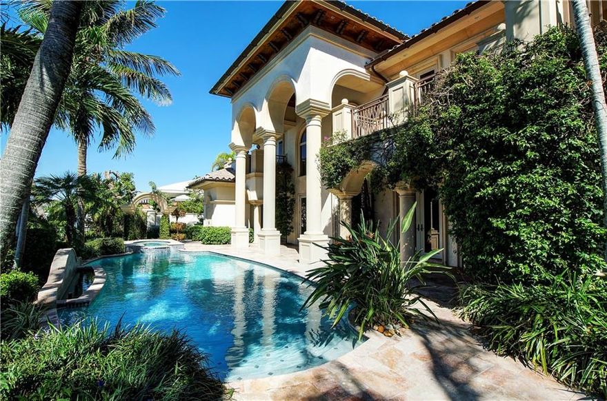 Timelessly elegant, located on most desirable Harbor Beach isle, wide/deep canal 100ft waterfrontage! Enjoyprivate surf club & marina.Walled & gated for privacy tropical landscaped resort-style gardens,concretedock,50ft heated pool spa,fountains,summer kitchen.Impact glass & generator. Immaculate barely livedin.Floor plan:water facing chef's kitchen,flowing casual & formal areas,wet bar,media room,1st level VIPsuite separate guest/M-I-Law wing,2,000 sf ultra-luxurious Master.