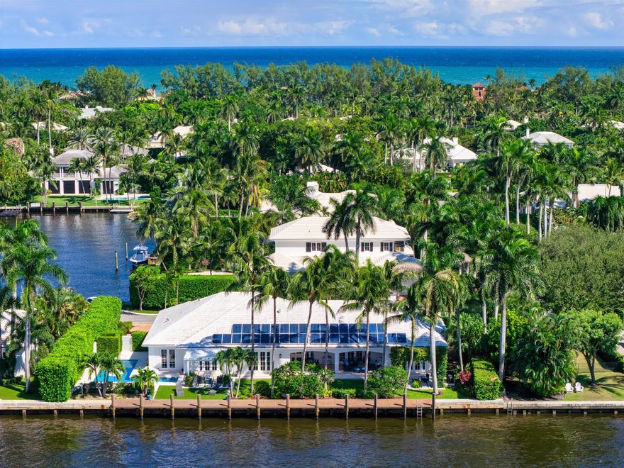 This totally renovated Bermuda-inspired estate combines architectural refinement, modern amenities, and the serenity of a prime Intracoastal location.Every detail has been thoughtfully designed for comfort, privacy, and effortless waterfront living--making this a truly exceptional Gulf Stream residence. Totally renovated since 2016, this exquisite Bermuda-style home offers 150 feet of direct Intracoastal frontage in the highly sought-after town of Gulf Stream. Tucked away on a quiet cul-de-sac, the property sits across from a private bay, creating a tranquil coastal retreat that perfectly blends privacy, elegance, and the beauty of waterfront living.